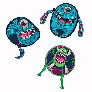 DerDieDas Buttons Happy Monster